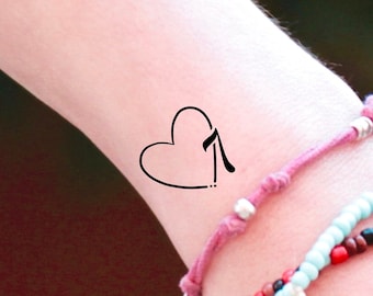 7 Heart Temporary Tattoo
