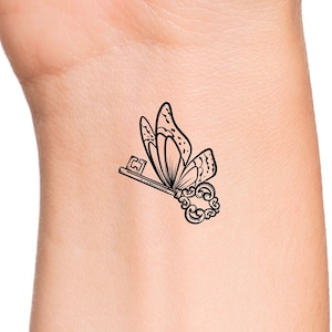 Butterfly Key Temporary Tattoo