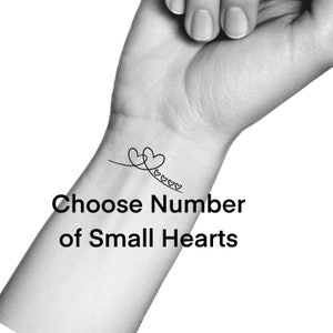 Custom Little Hearts Temporary Tattoo