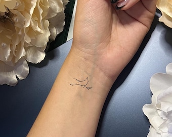 Cardinal Branch Temporary Tattoo