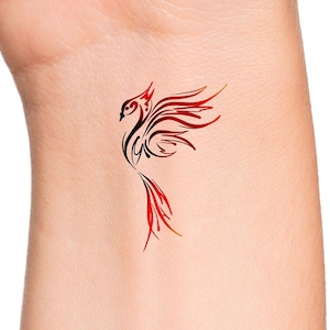 Red Phoenix Temporary Tattoo