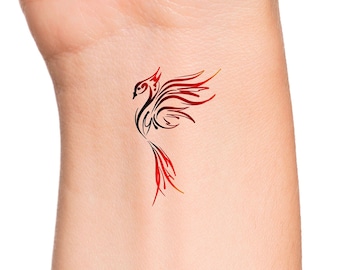 Red Phoenix Temporary Tattoo