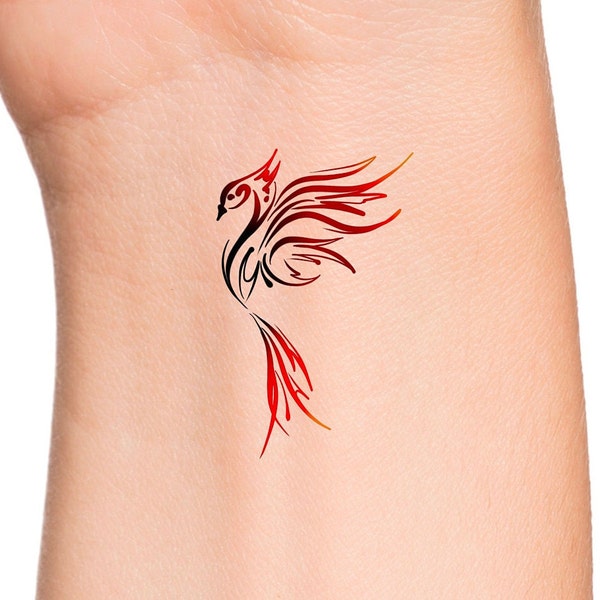 Red Phoenix Temporary Tattoo