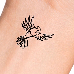 Cardinal Outline Temporary Tattoo