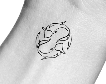 Simple Koi Fish Temporary Tattoo