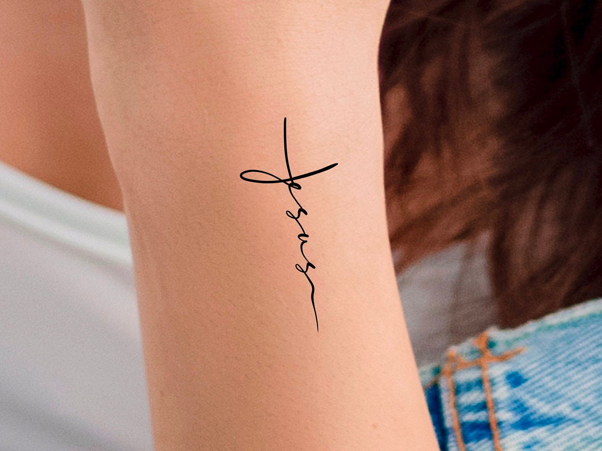 Jesus Cross Temporary Tattoo Etsy Australia