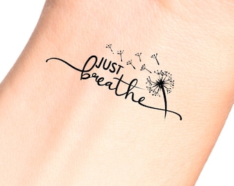 Just Breathe Dandelion Temporary Tattoo