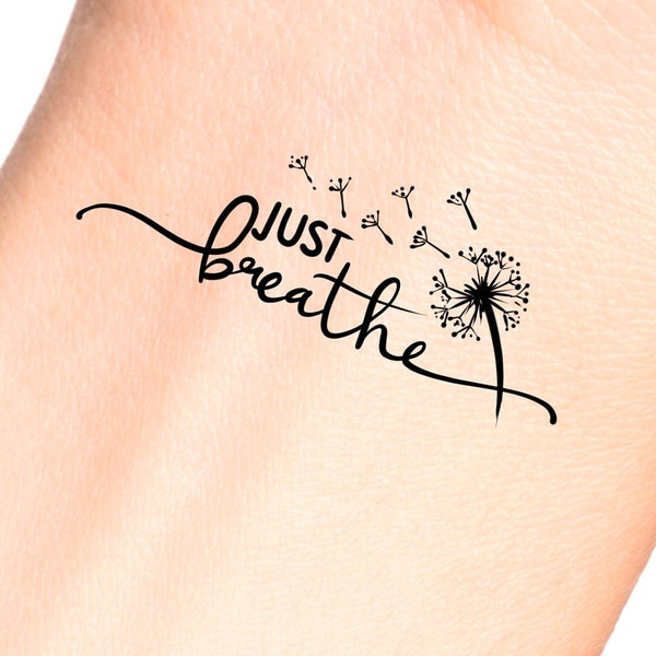 Just Breathe Dandelion Temporary Tattoo