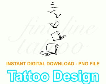 Books Birds Digital Download PNG