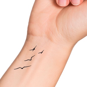 Minimalist Birds Flying Temporary Tattoo