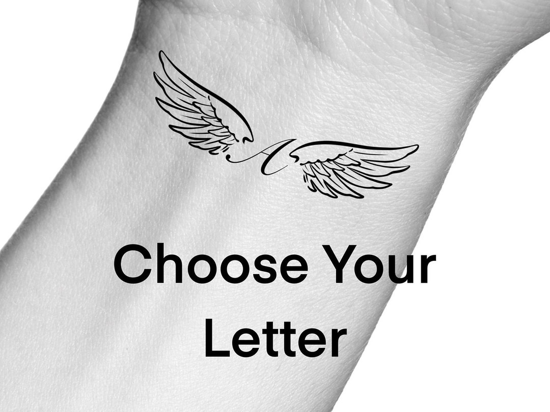 Custom Angel Wings Temporary Tattoo photo