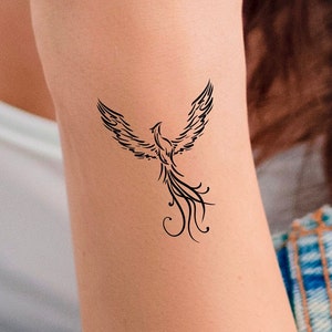 Phoenix Temporary Tattoo / fantasy fire bird tattoo image 1