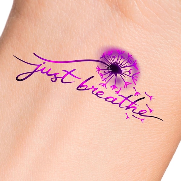 Just Breathe Dandelion Temporary Tattoo