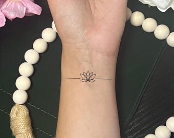 Lotus Line Temporary Tattoo