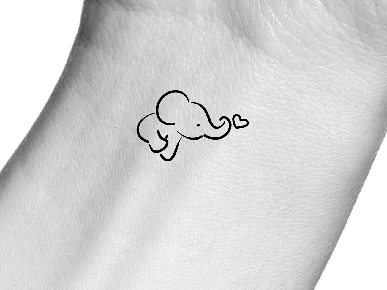 Baby Elephant Heart Temporary Tattoo - Etsy Baby Elephant Heart Temporary Tattoo - Etsy