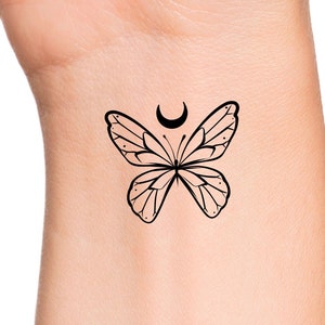Butterfly Moon Temporary Tattoo