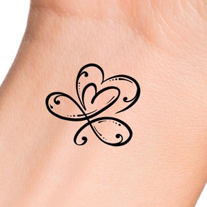 Infinity Heart Swirls Temporary Tattoo