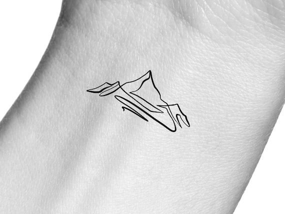 By MentatGamze mountains landscape fineline plane dotwork minimalist   Moutain tattoos Small forearm tattoos Tattoos