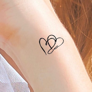 2 Hearts Temporary Tattoo