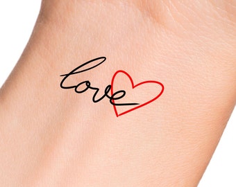 Liebe Herz temporäres Tattoo