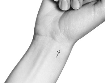 Minimalist Tiny Cross Temporary Tattoo