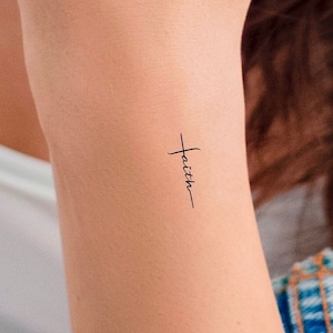 Faith Cross Temporary Tattoo / religious tattoo