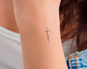 Faith Cross Temporary Tattoo / religious tattoo