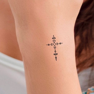 Little Cross Temporary Tattoo / religious tattoo