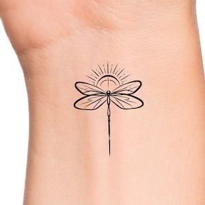Dragonfly Sun Temporary Tattoo