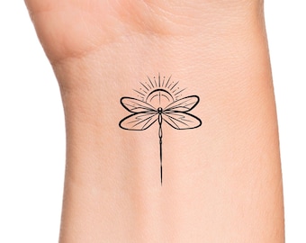 Dragonfly Sun Temporary Tattoo