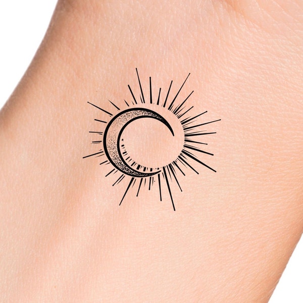 Sun Temporary Tattoo Etsy