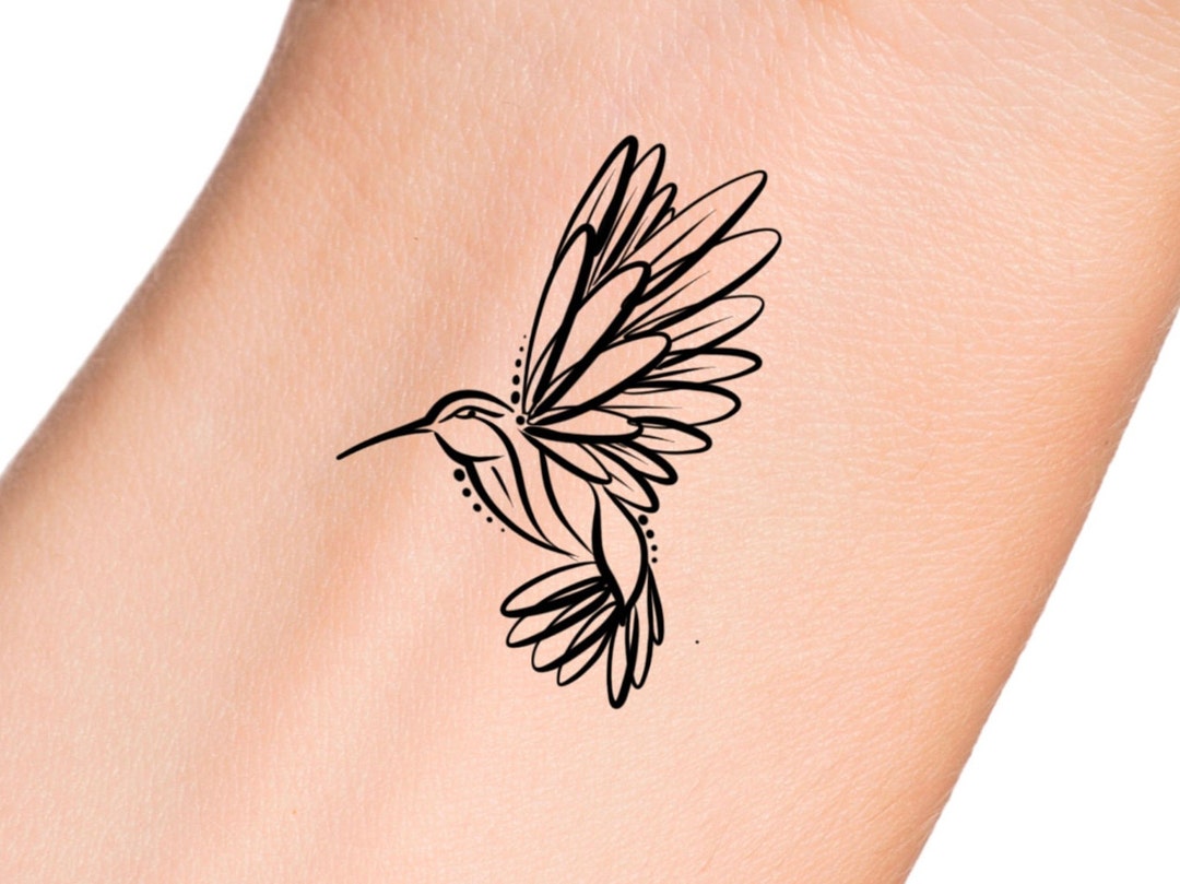 Hummingbird Temporary Tattoo / Bird Tattoo Etsy