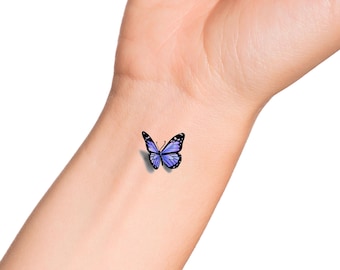 3D Butterfly Temporary Tattoo /  Purple Butterfly Tattoo