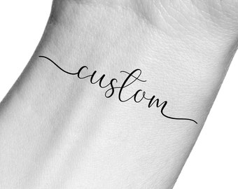 Custom Word Handwriting Temporary Tattoo / Custom Name Tattoo