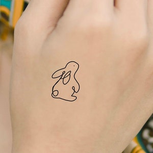 Bunny Rabbit Line Temporary Tattoo