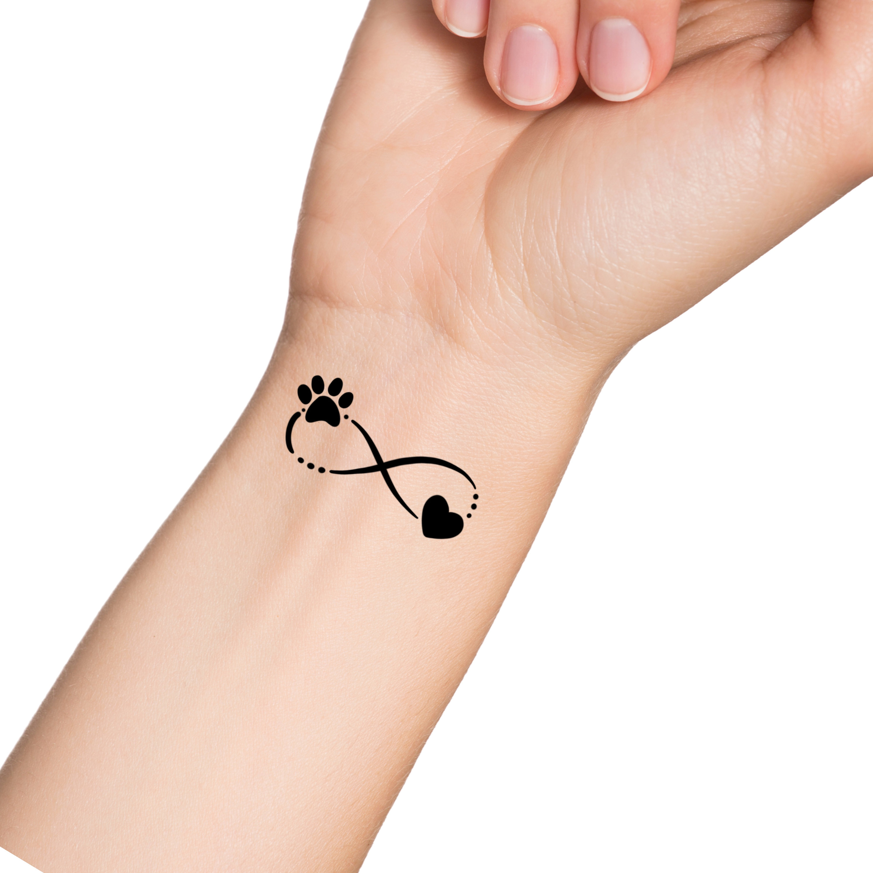 Tatouage Patte De Chien Infini Tatouage temporaire Paw Print Heart Infinity - Etsy France