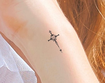 Small Cross Temporary Tattoo / religious tattoo