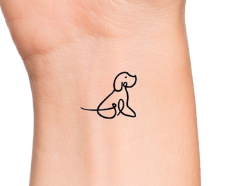 Dog Line Temporary Tattoo