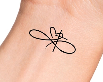 Cross Heart Infinity Temporary Tattoo / religious tattoo