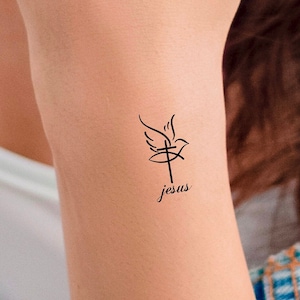 Cross Dove Jesus Fish Temporary Tattoo / religious tattoo