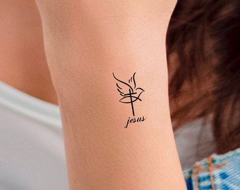 Cross Dove Jesus Fish Hope Temporary Tattoo / Religious Tattoo - Etsy