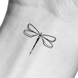 Dragonfly Outline Temporary Tattoo