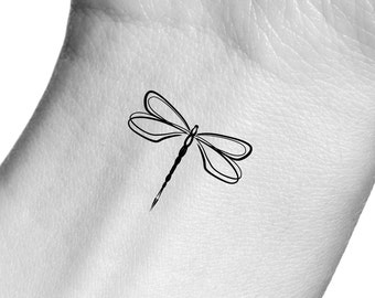 Dragonfly Outline Temporary Tattoo