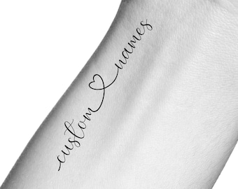 Custom Names Heart Temporary Tattoo / custom words tattoo