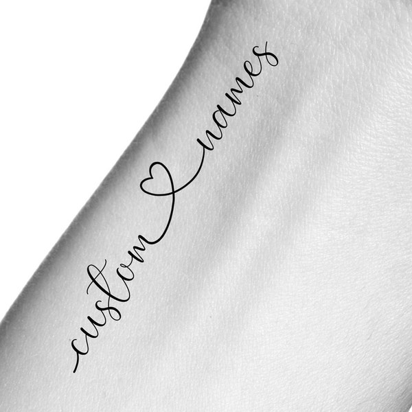 Custom Names Heart Temporary Tattoo / custom words tattoo