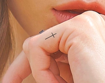 Minimalist Cross Temporary Tattoo / religious tattoo