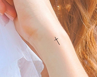 Cute Cross Temporary Tattoo / religious tattoo