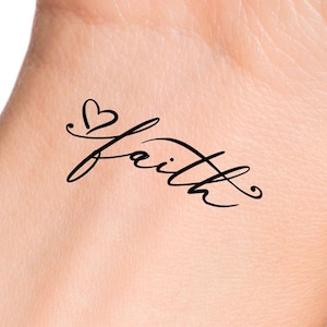 Tatuaje temporal Corazón de Fe / tatuaje religioso