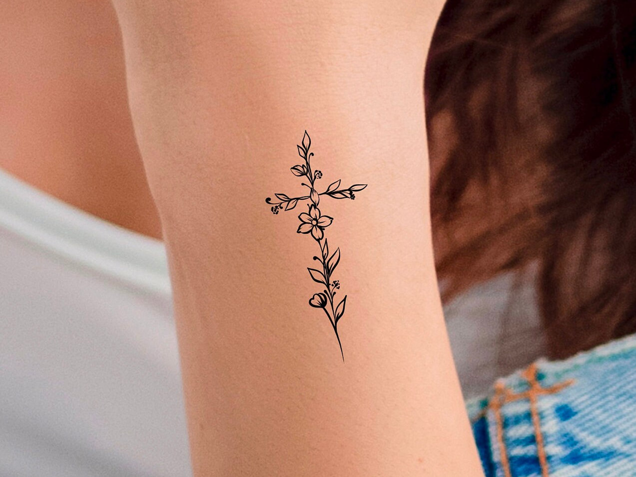 Cross Temp Tattoo - Etsy