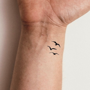 3 Black Birds Temporary Tattoo